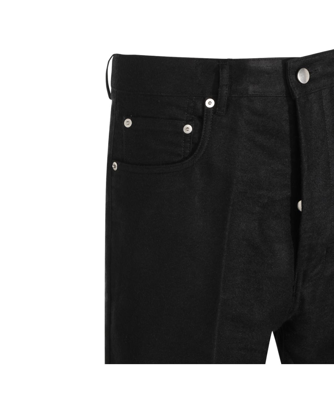 RICK OWENS Черные хлопковые повседневные брюки, фото 3