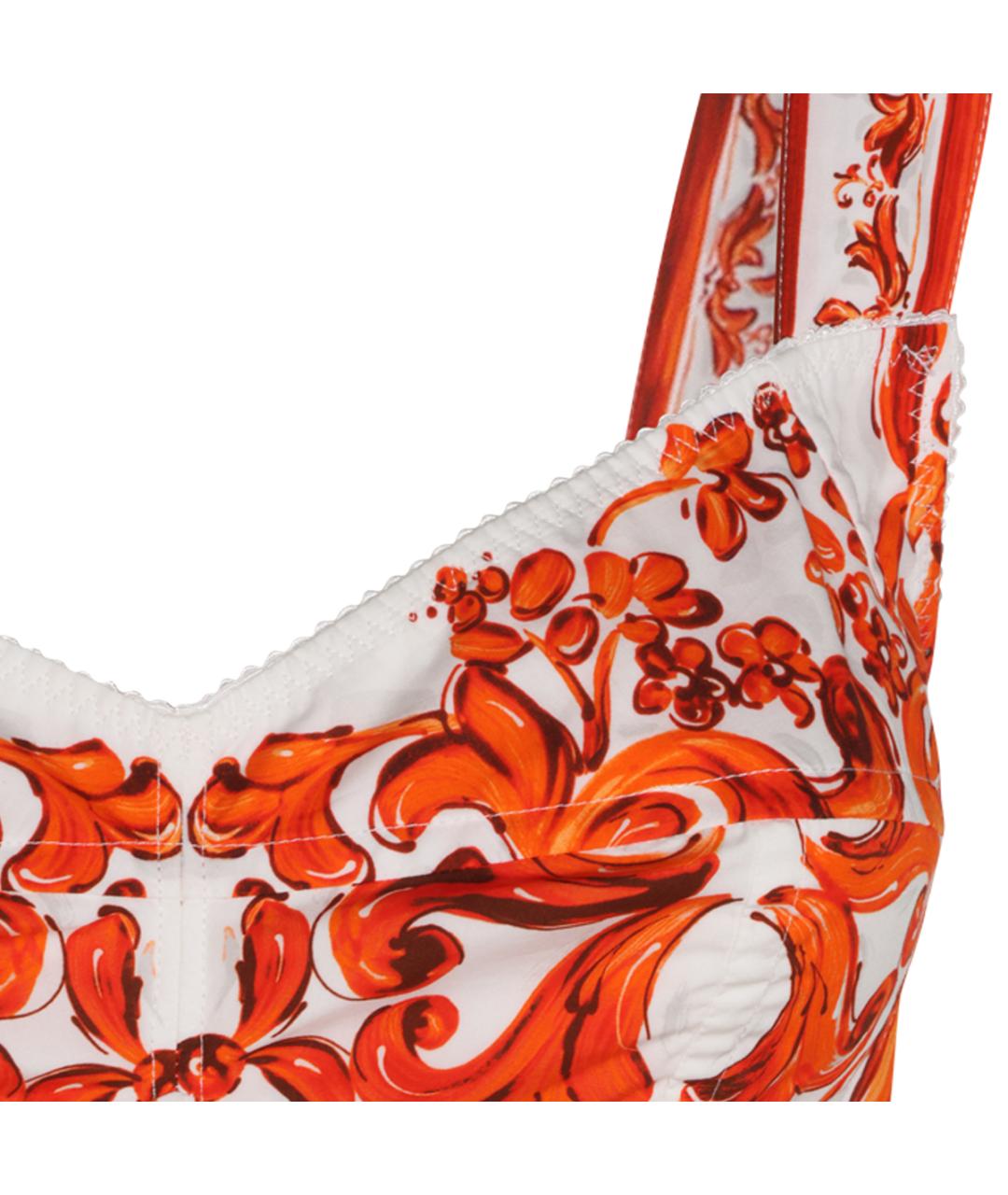 DOLCE&GABBANA Оранжевое хлопковое платье, фото 5