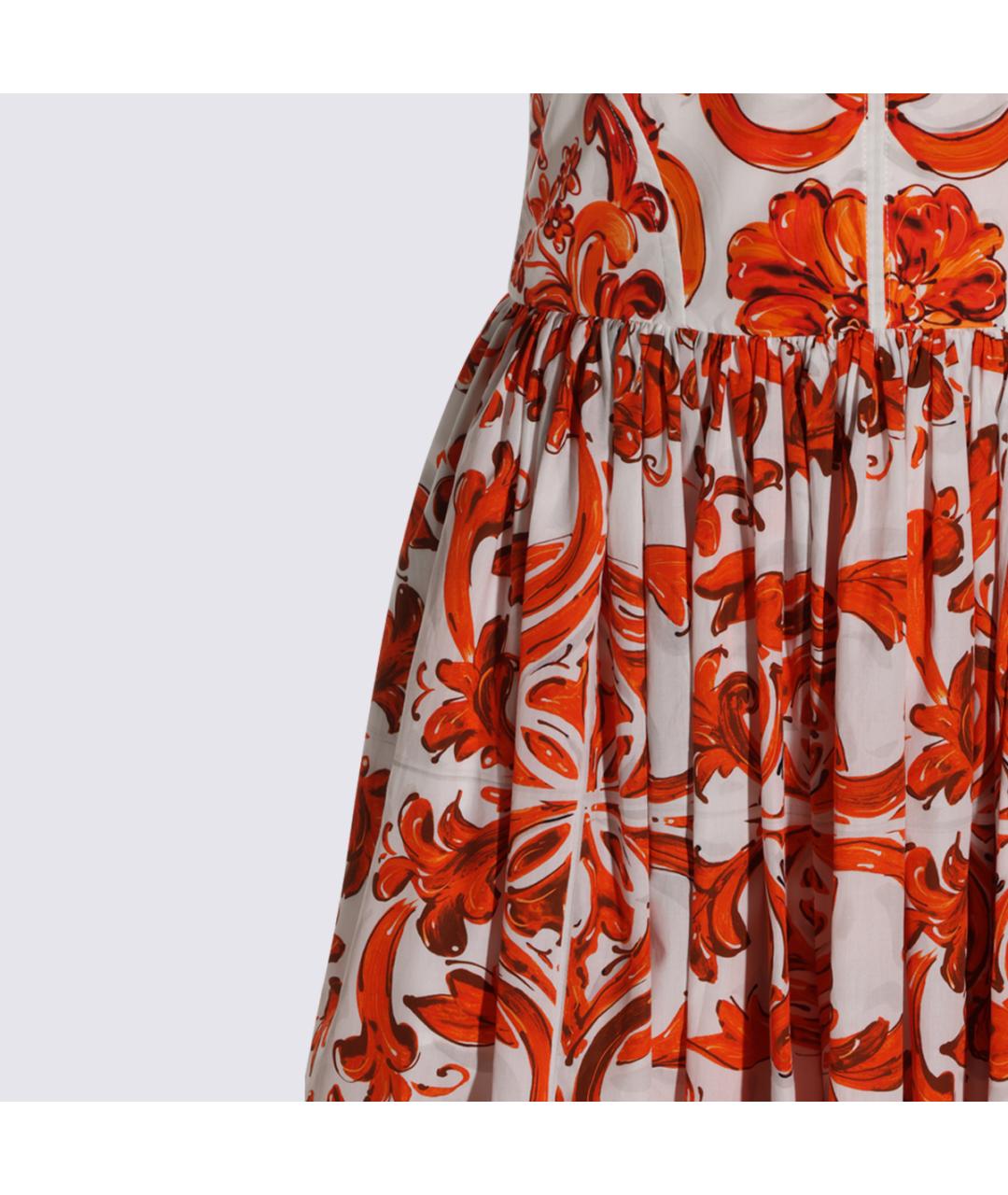 DOLCE&GABBANA Оранжевое хлопковое платье, фото 8