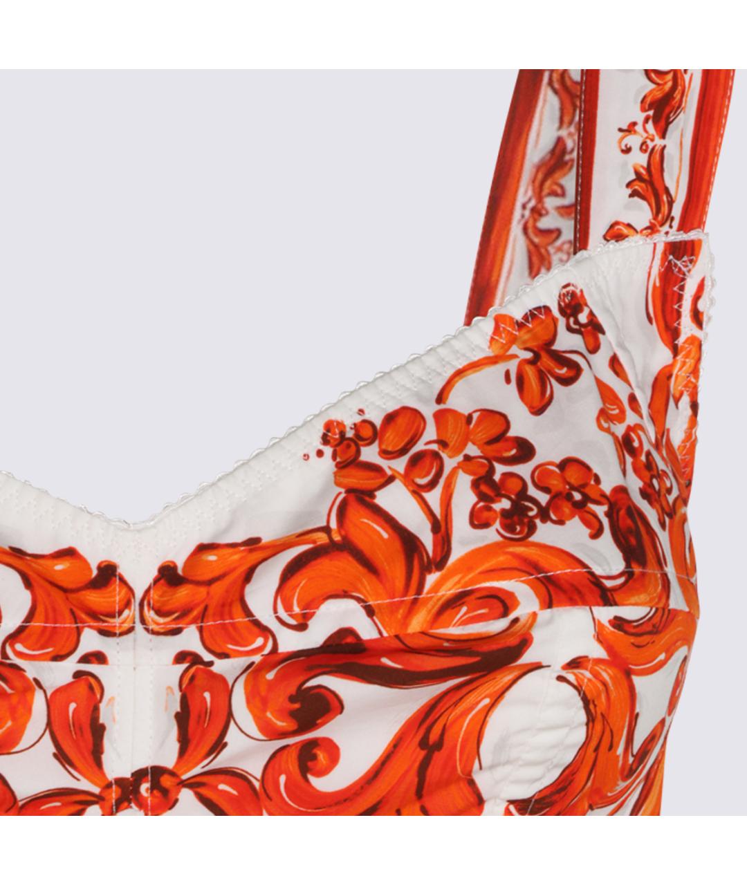 DOLCE&GABBANA Оранжевое хлопковое платье, фото 6