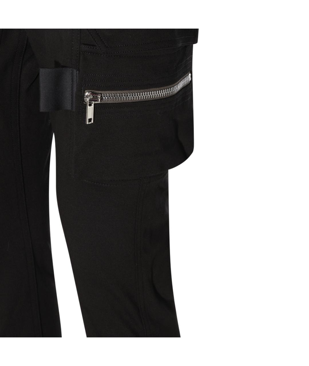 RICK OWENS Черные хлопковые повседневные брюки, фото 4