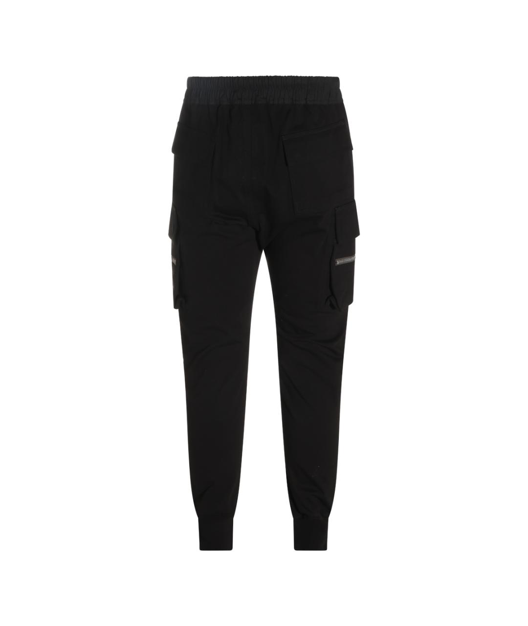 RICK OWENS Черные хлопковые повседневные брюки, фото 2