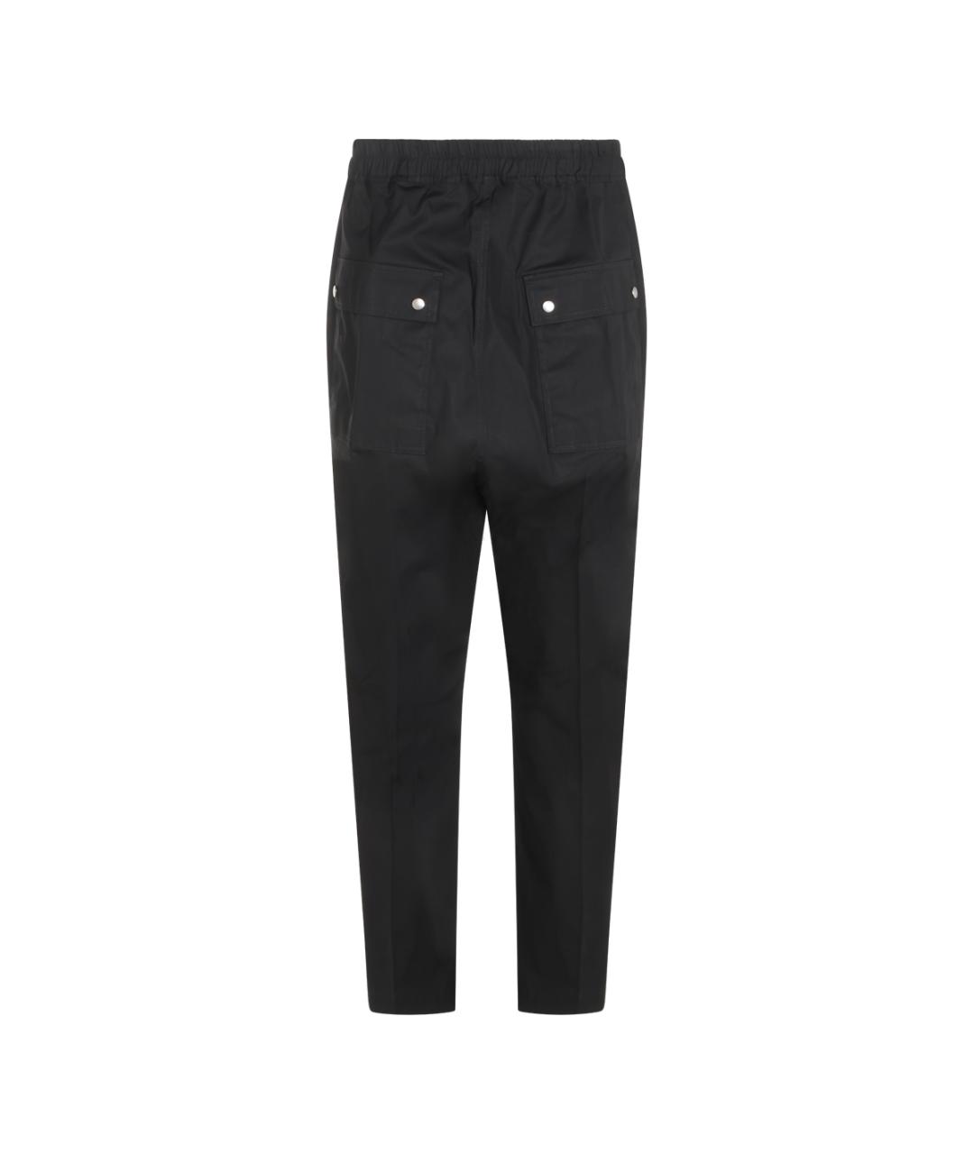 RICK OWENS Черные хлопковые повседневные брюки, фото 2