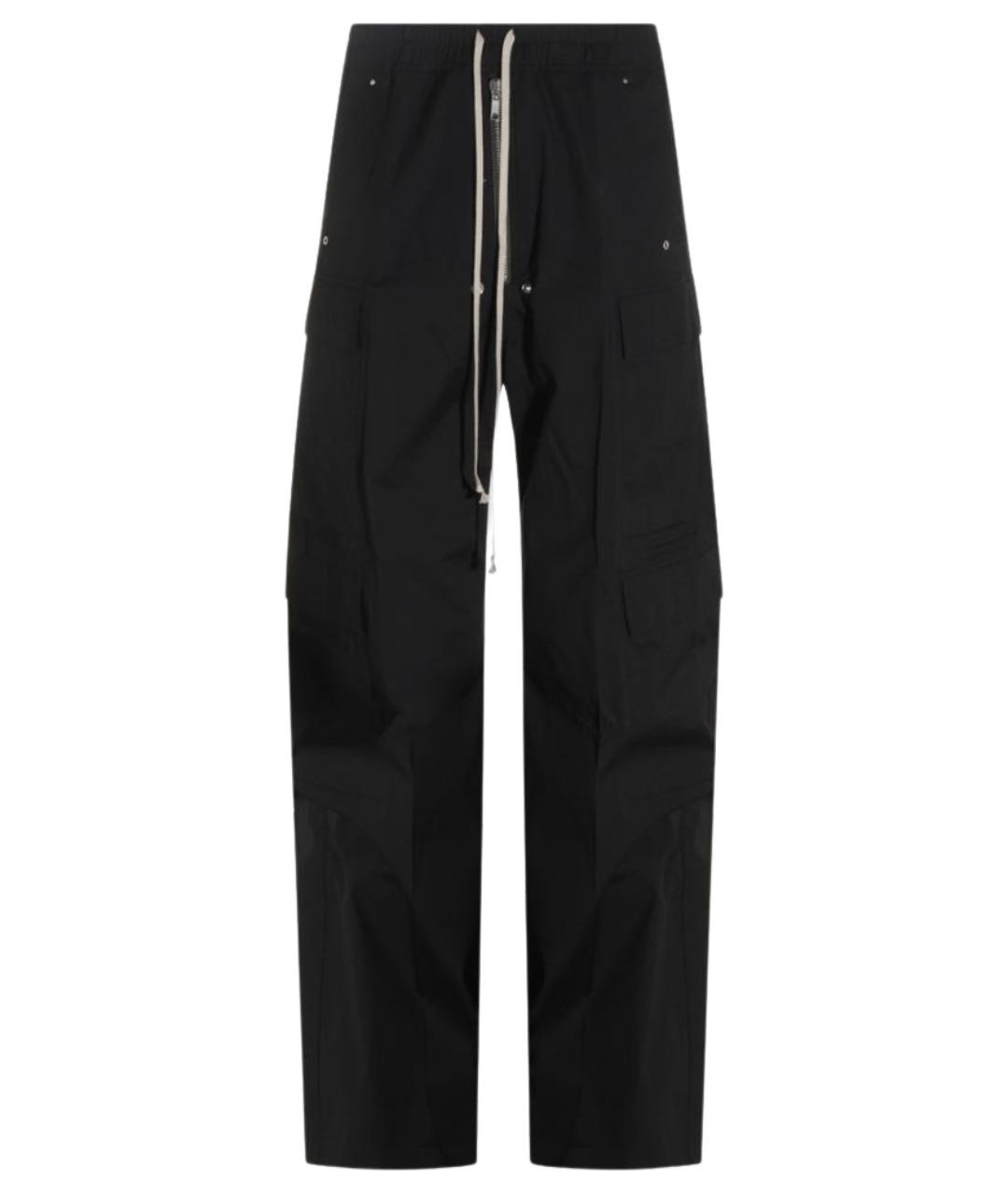 RICK OWENS Черные хлопковые повседневные брюки, фото 1