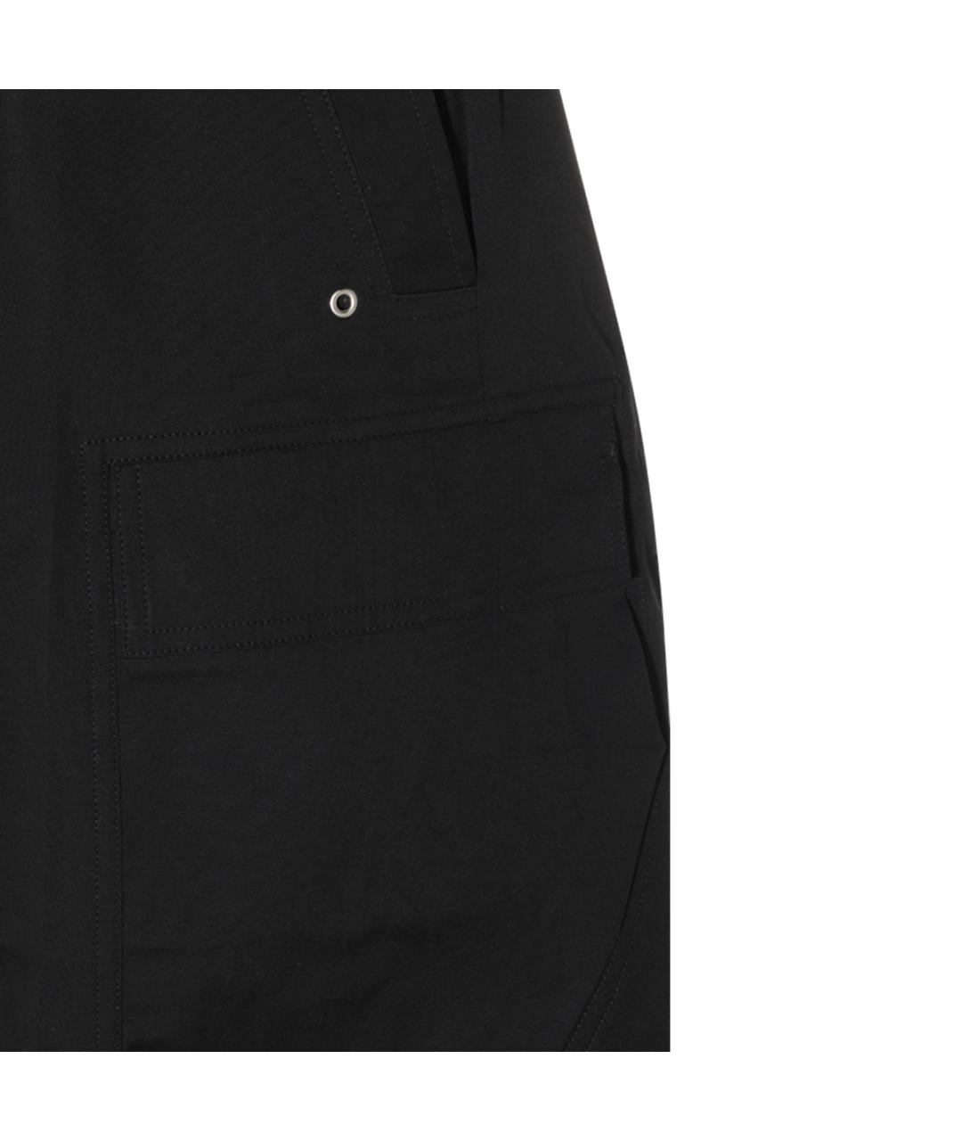 RICK OWENS Черные хлопковые повседневные брюки, фото 3