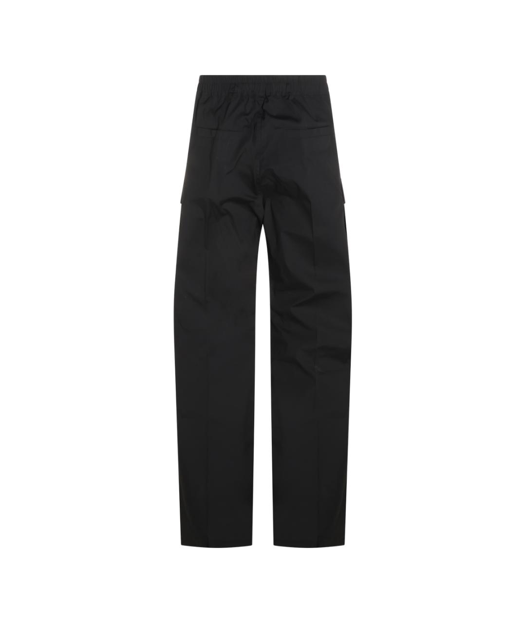 RICK OWENS Черные хлопковые повседневные брюки, фото 2