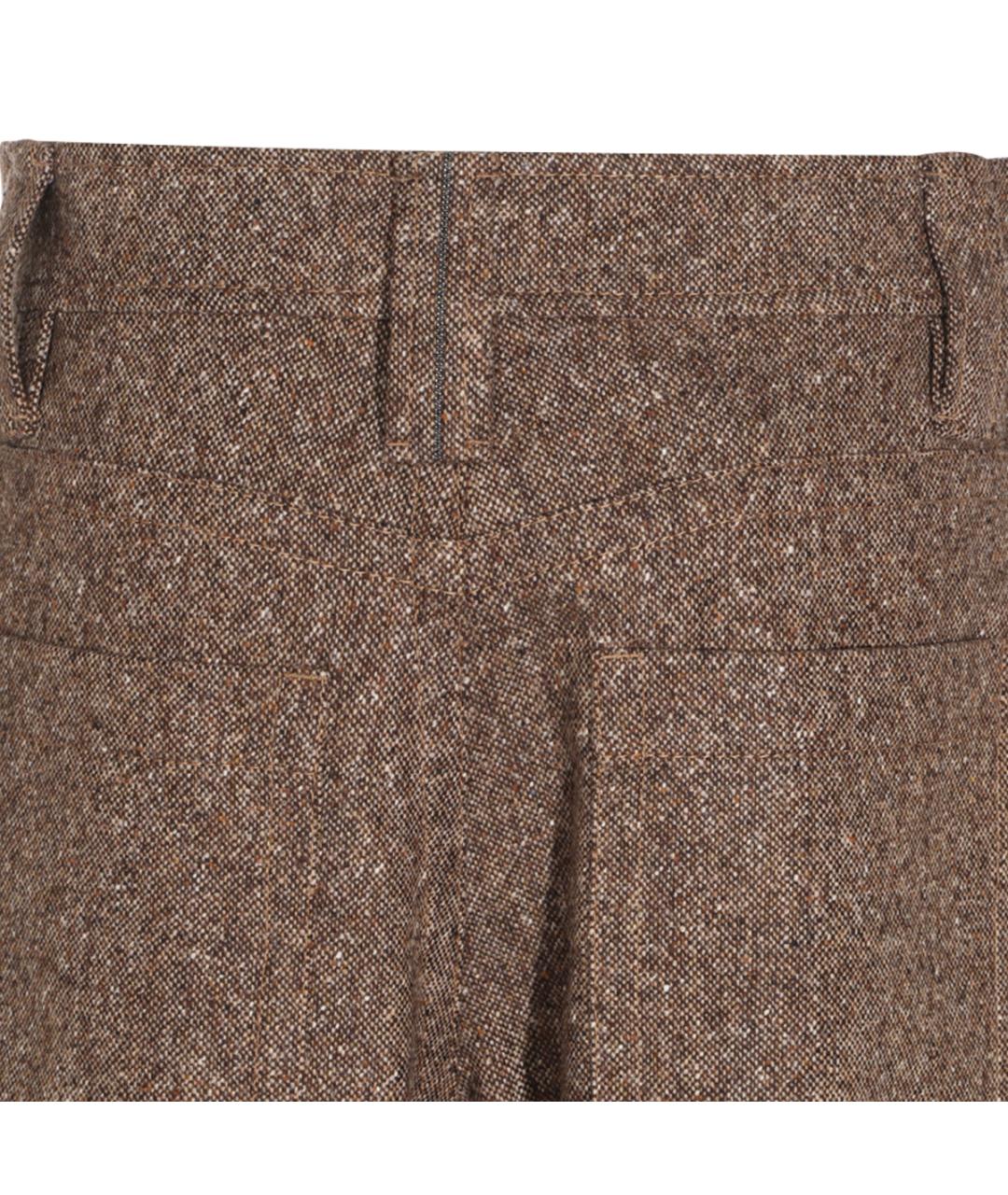 BRUNELLO CUCINELLI Коричневые шерстяные прямые брюки, фото 4