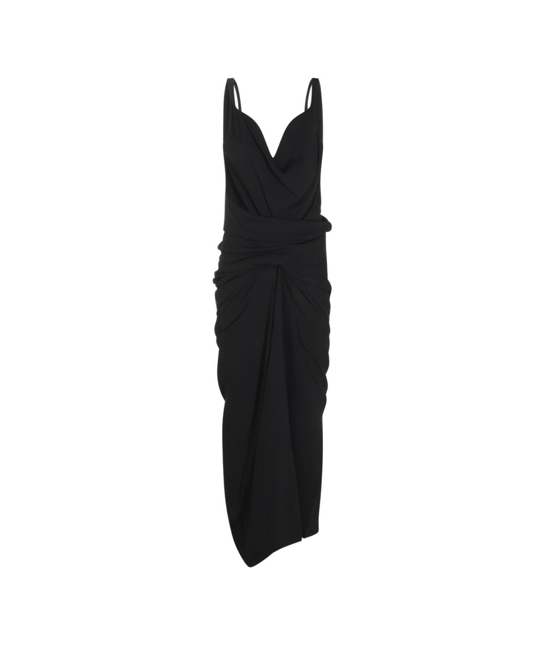 RICK OWENS Черное вискозное вечернее платье, фото 1