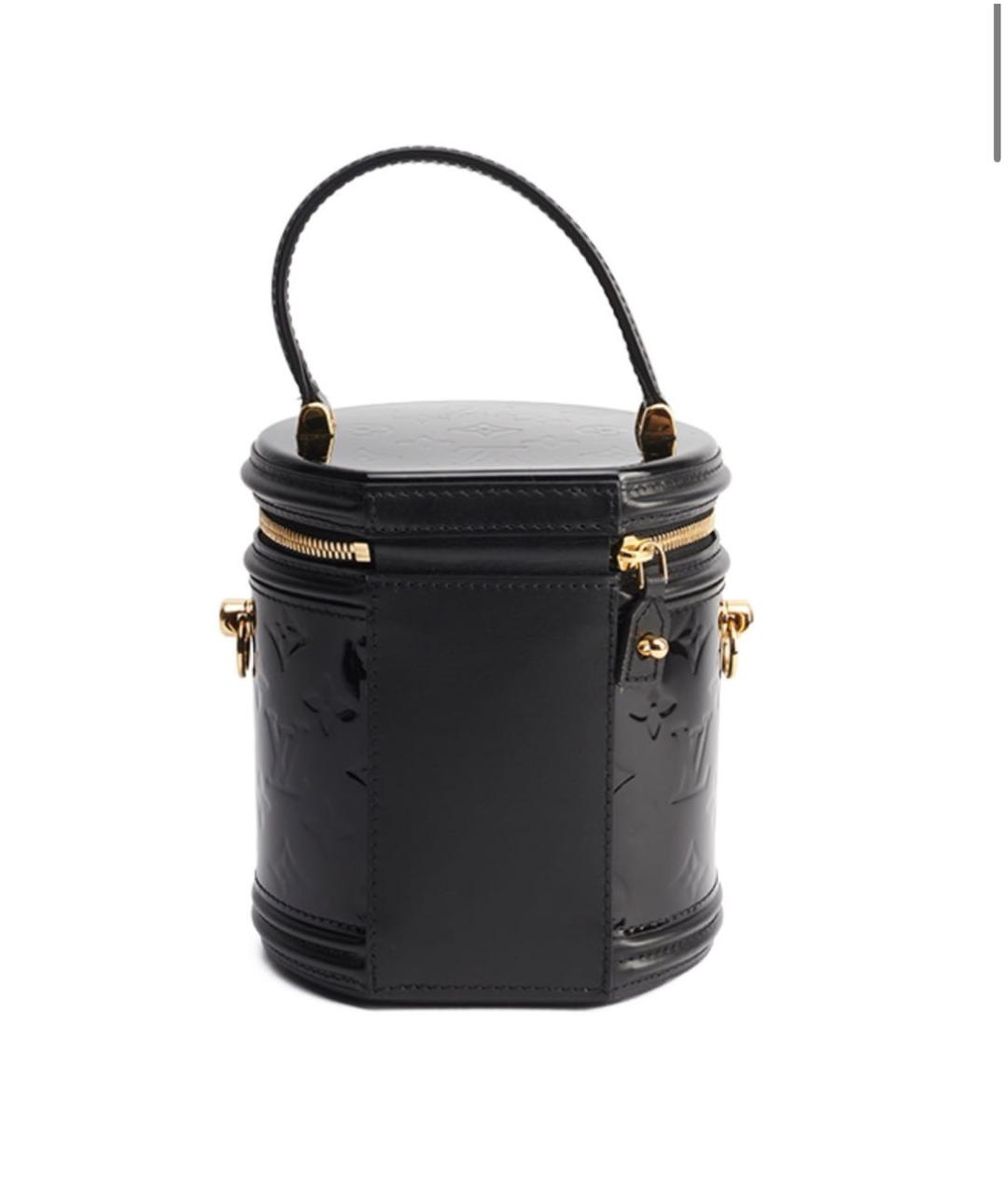 LOUIS VUITTON Черная кожаная сумка с короткими ручками, фото 3