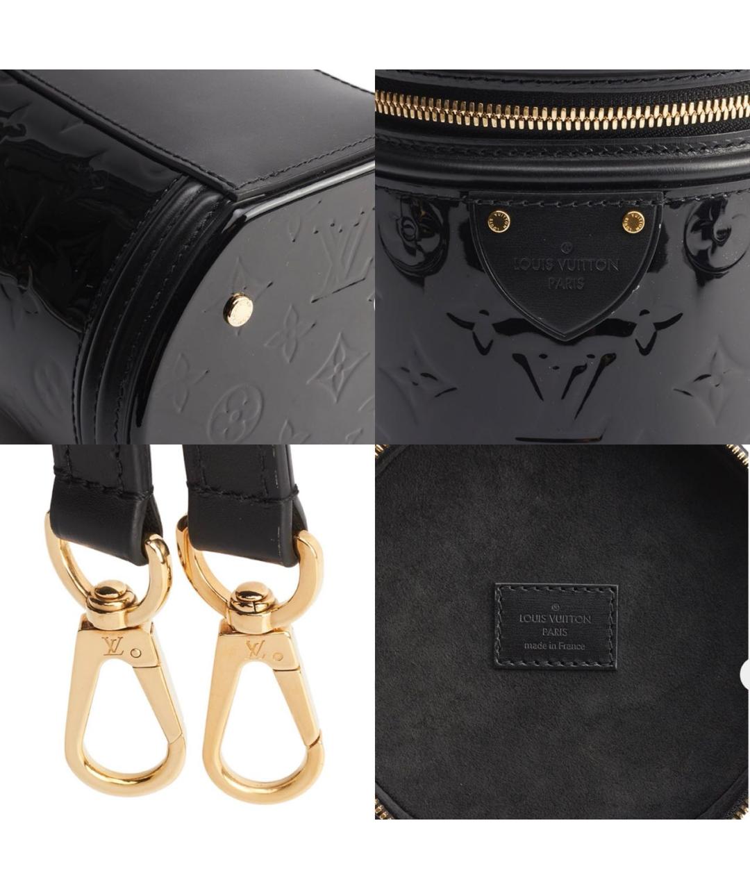 LOUIS VUITTON Черная кожаная сумка с короткими ручками, фото 5