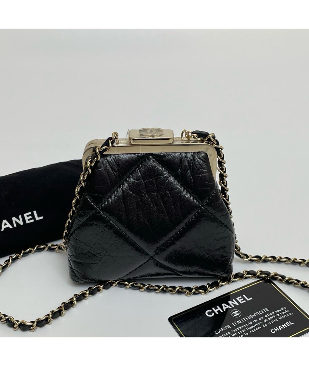 CHANEL Черная кожаная сумка через плечо, фото 10