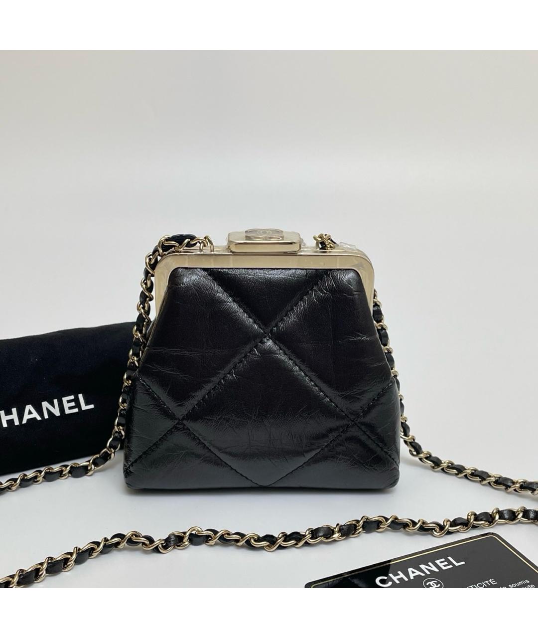 CHANEL Черная кожаная сумка через плечо, фото 3