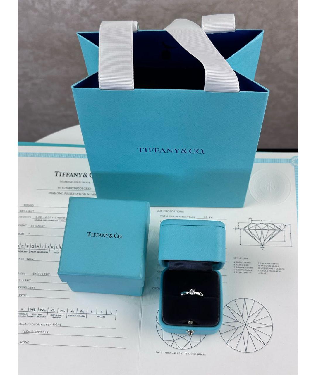 TIFFANY&CO Серебряное платиновое кольцо, фото 4