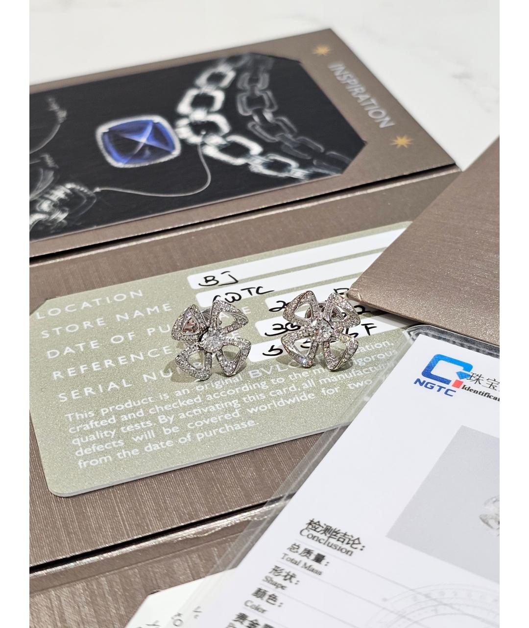 BVLGARI Серебряные серьги из белого золота, фото 5