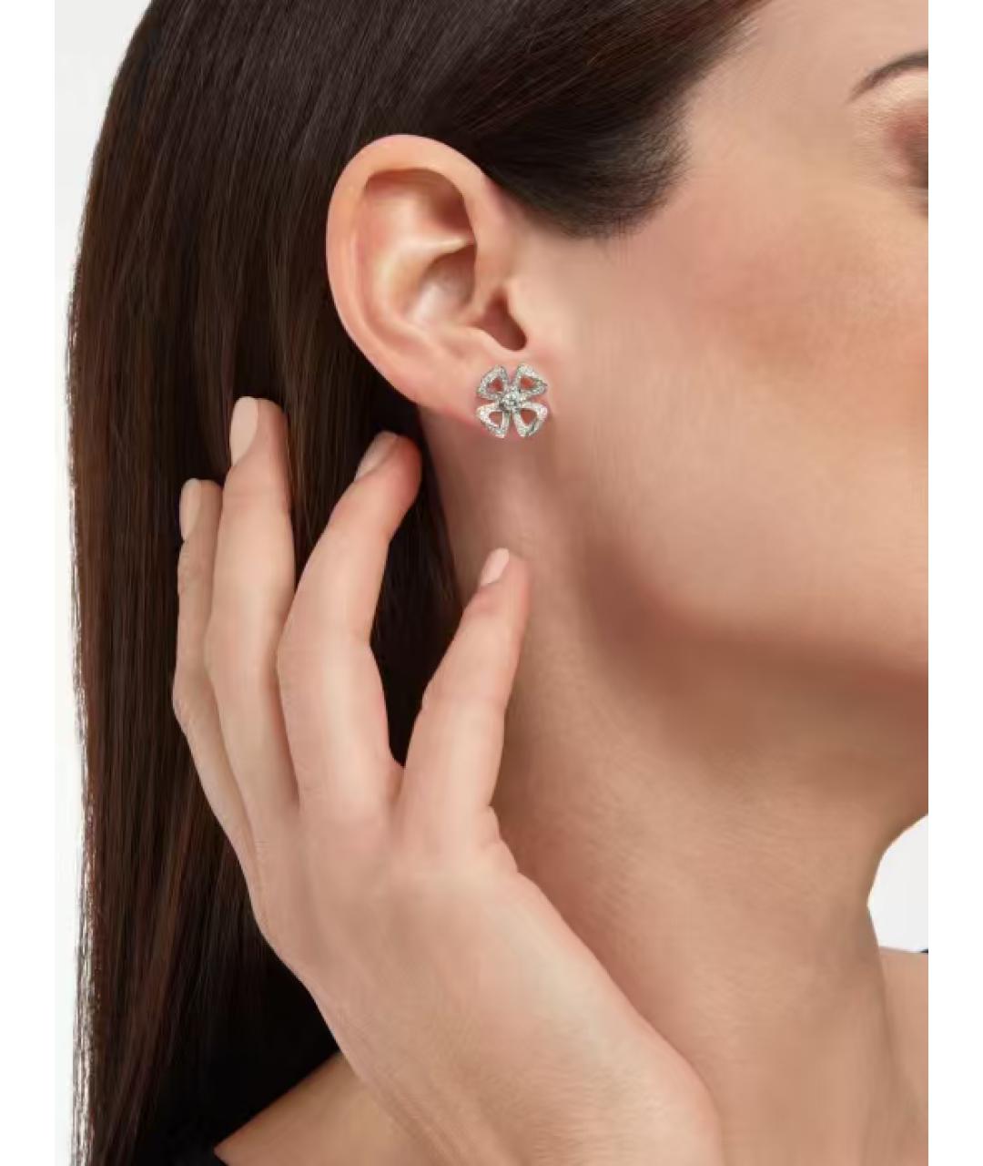BVLGARI Серебряные серьги из белого золота, фото 4