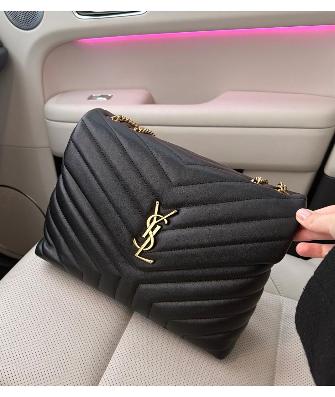 SAINT LAURENT Черная кожаная сумка тоут, фото 6