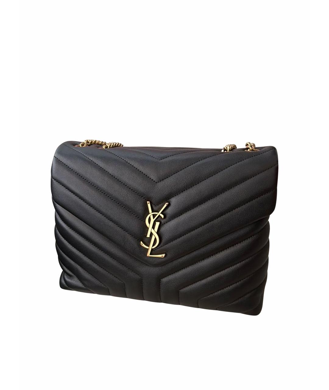 SAINT LAURENT Черная кожаная сумка тоут, фото 1