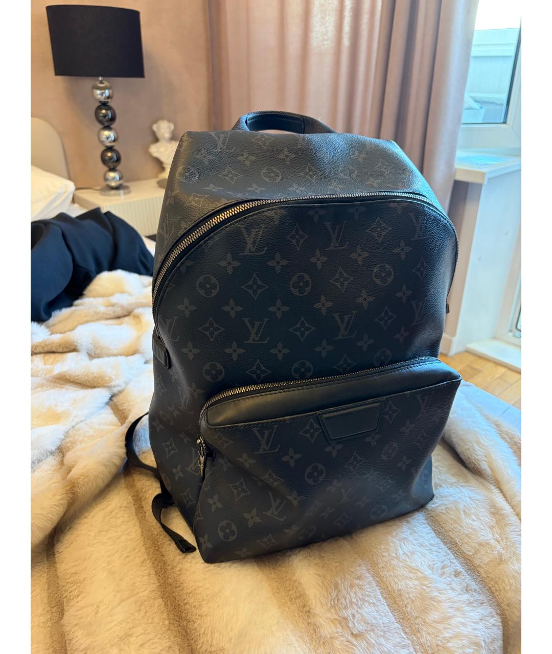 LOUIS VUITTON Антрацитовый кожаный рюкзак, фото 3
