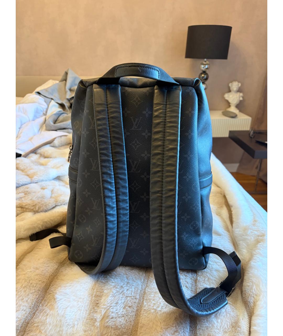 LOUIS VUITTON Антрацитовый кожаный рюкзак, фото 2
