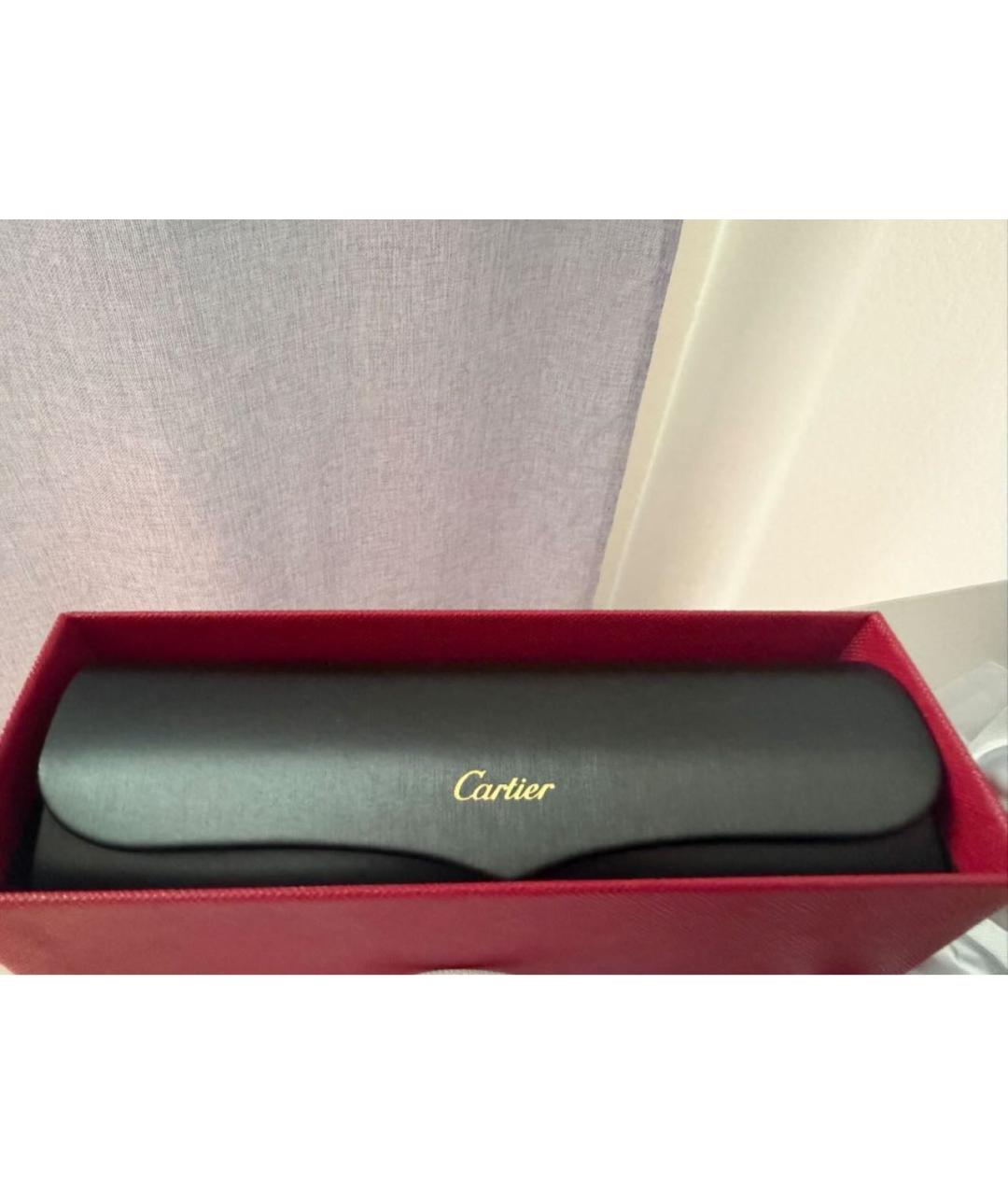 CARTIER Черные металлические солнцезащитные очки, фото 7