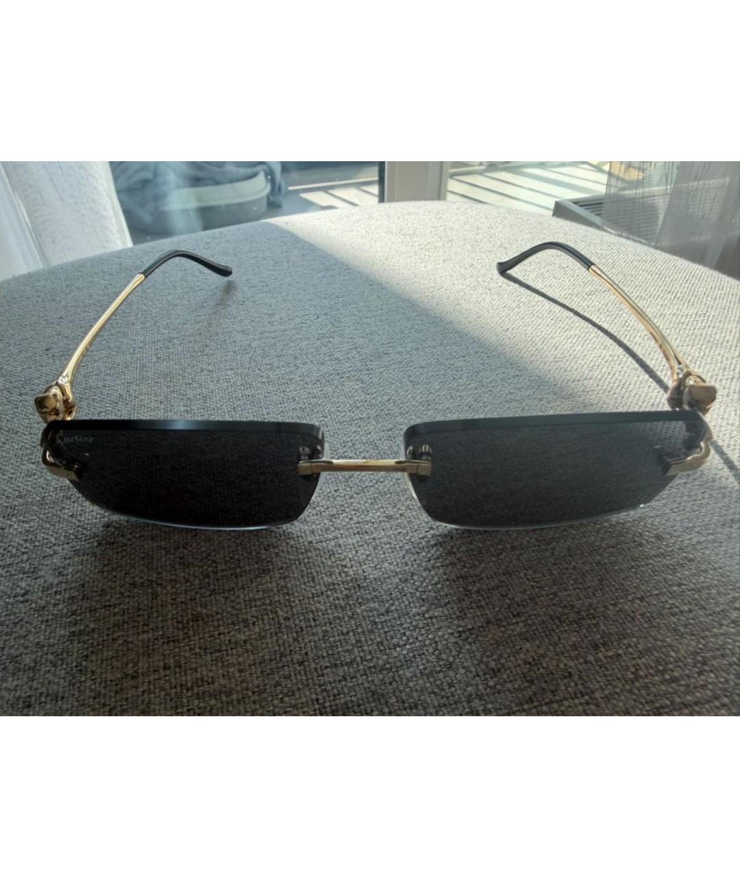 CARTIER Черные металлические солнцезащитные очки, фото 3