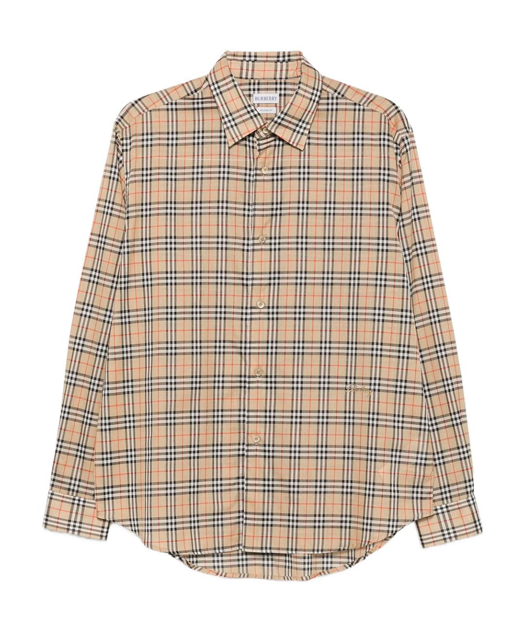 BURBERRY Бежевая хлопковая кэжуал рубашка, фото 1