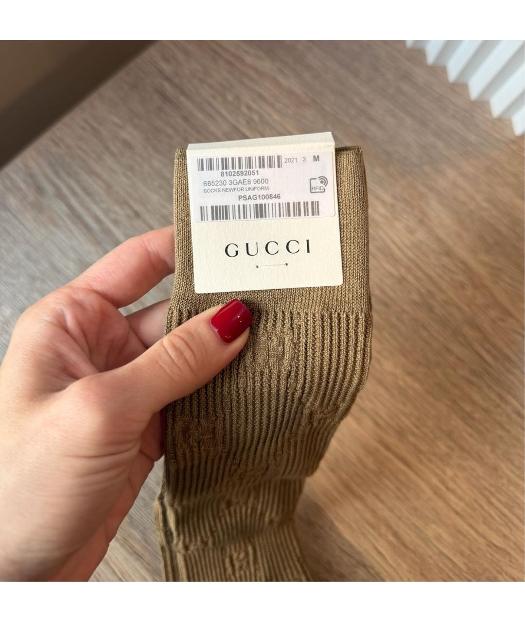 GUCCI Коричневые носки, чулки и колготы, фото 5