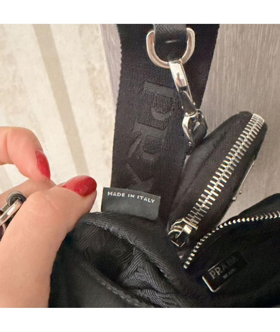 PRADA Черная синтетическая сумка через плечо, фото 4
