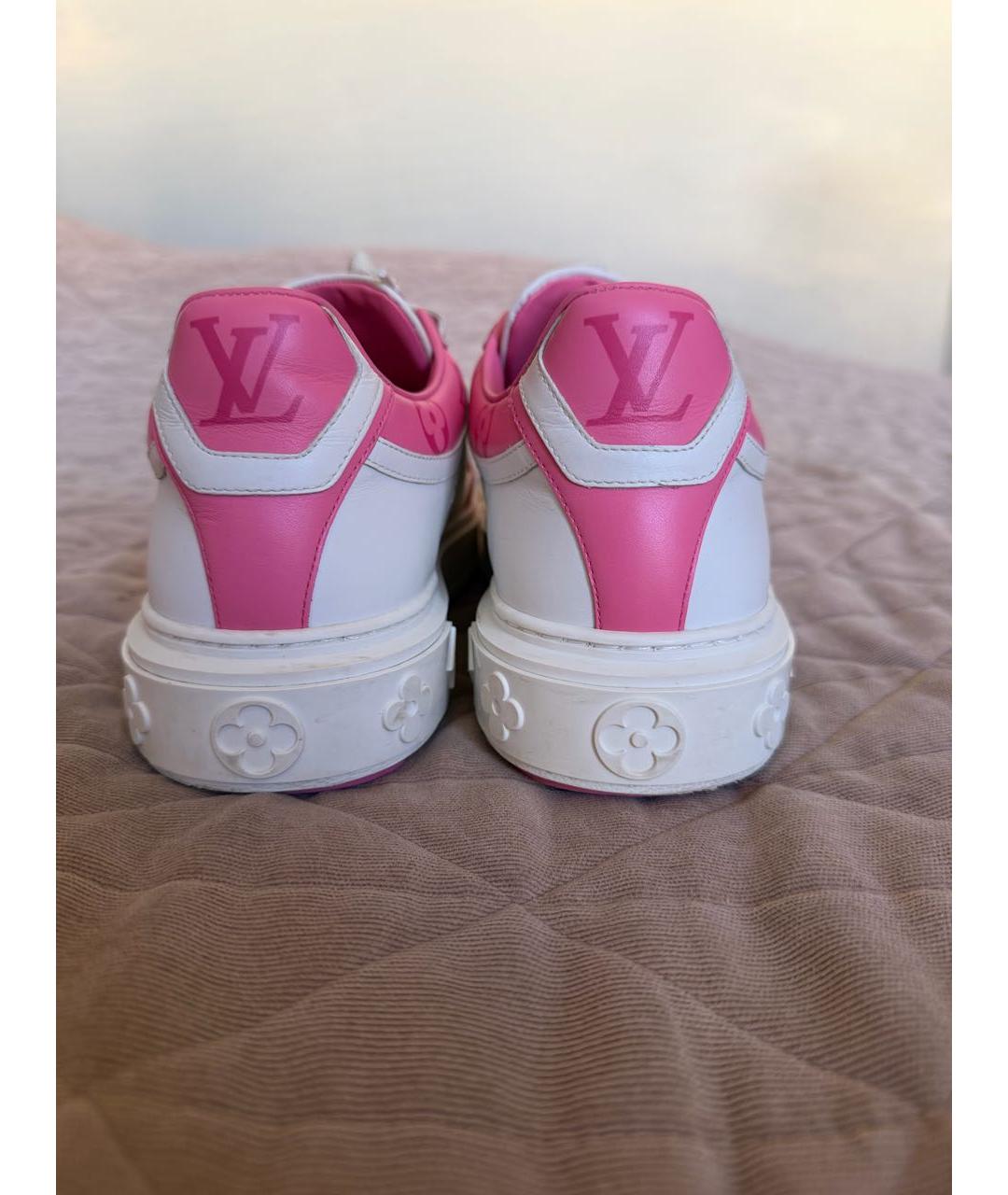 LOUIS VUITTON Розовые кожаные кеды, фото 4