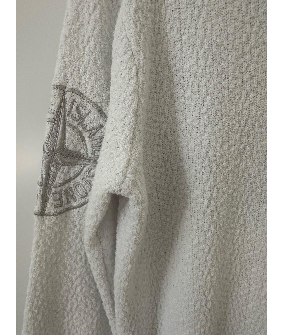 STONE ISLAND Белый хлопковый джемпер / свитер, фото 2