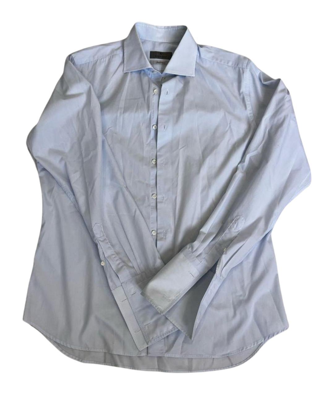 CANALI Голубая хлопковая классическая рубашка, фото 1