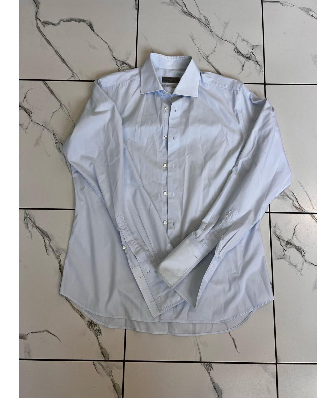 CANALI Голубая хлопковая классическая рубашка, фото 9