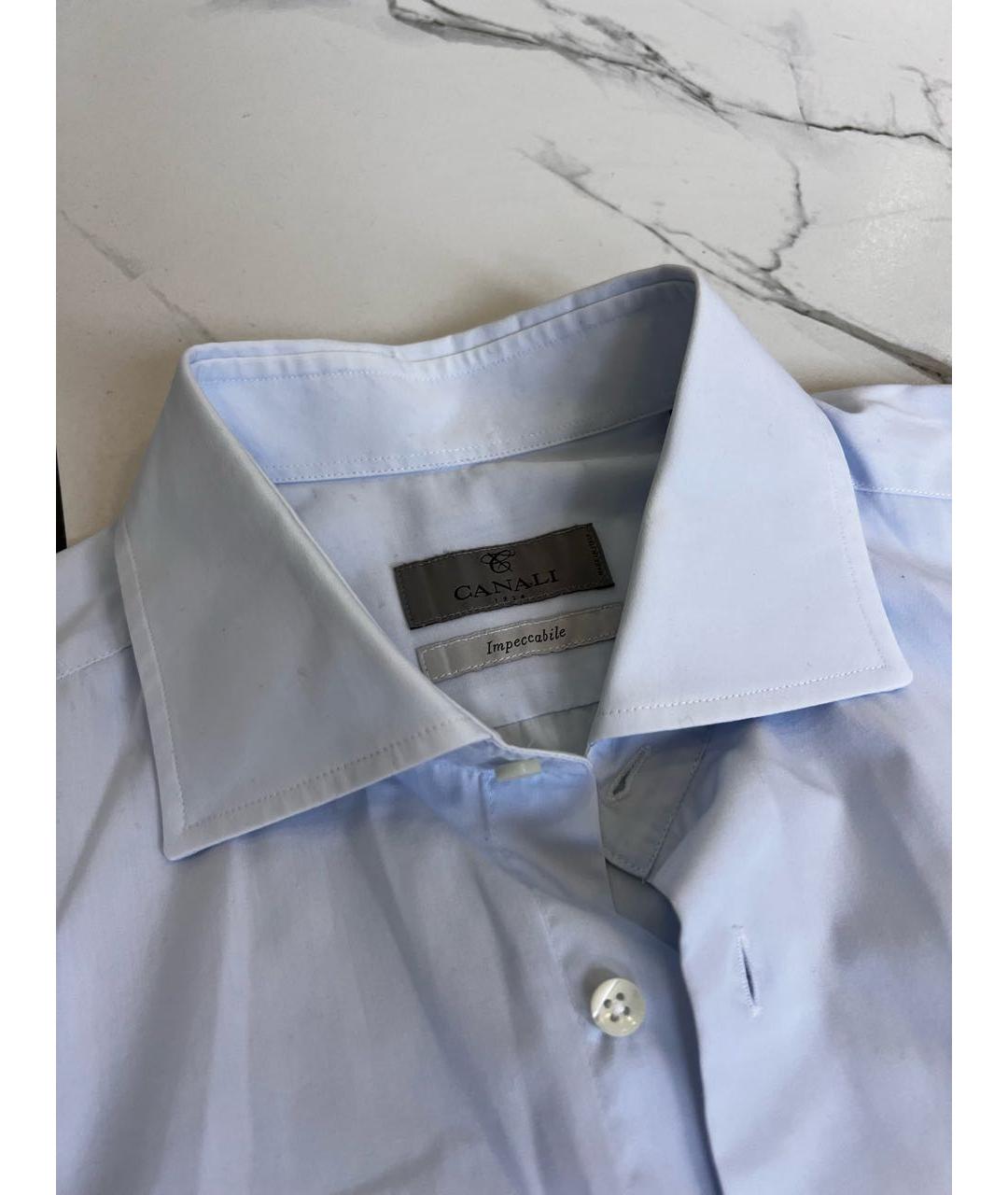 CANALI Голубая хлопковая классическая рубашка, фото 3