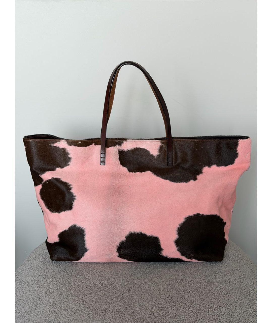 FENDI Розовая сумка тоут из экзотической кожи, фото 2