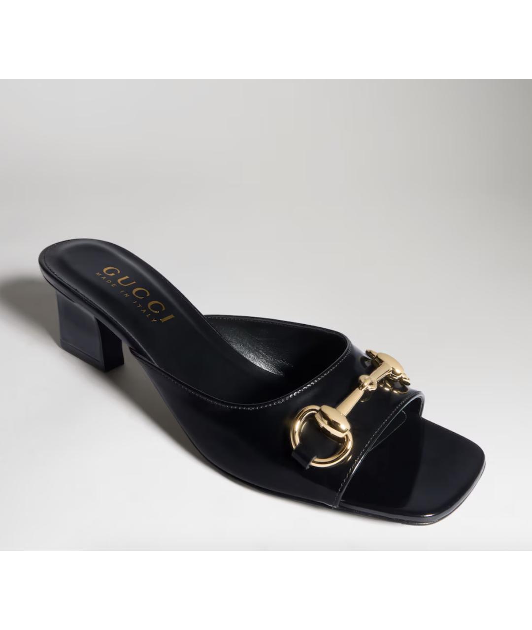 GUCCI Черные кожаные мюли, фото 3
