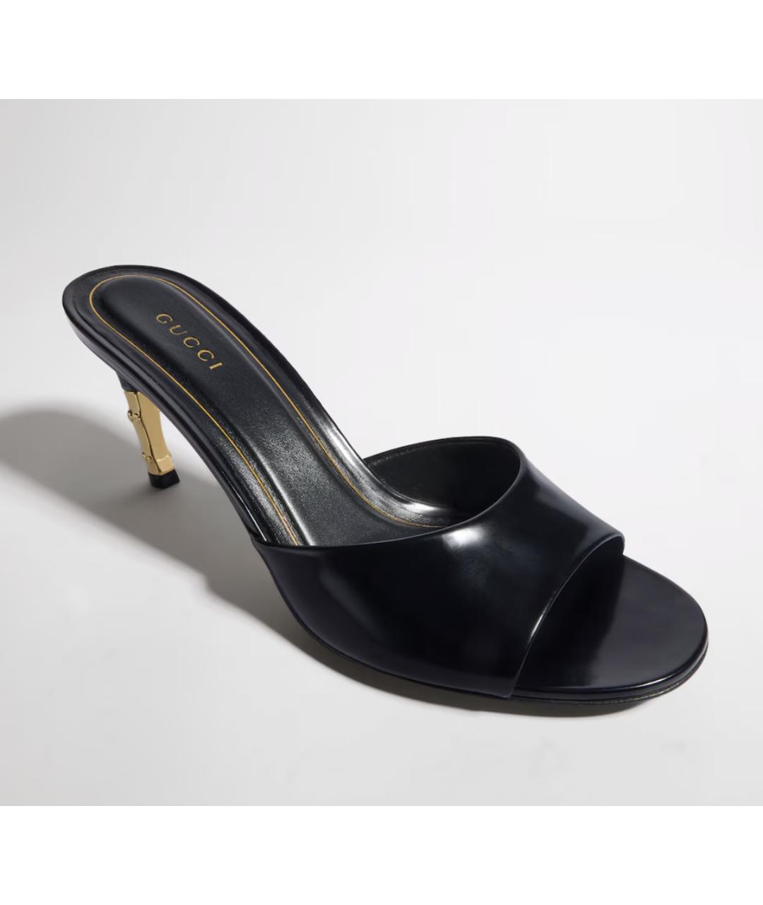 GUCCI Черные кожаные мюли, фото 3