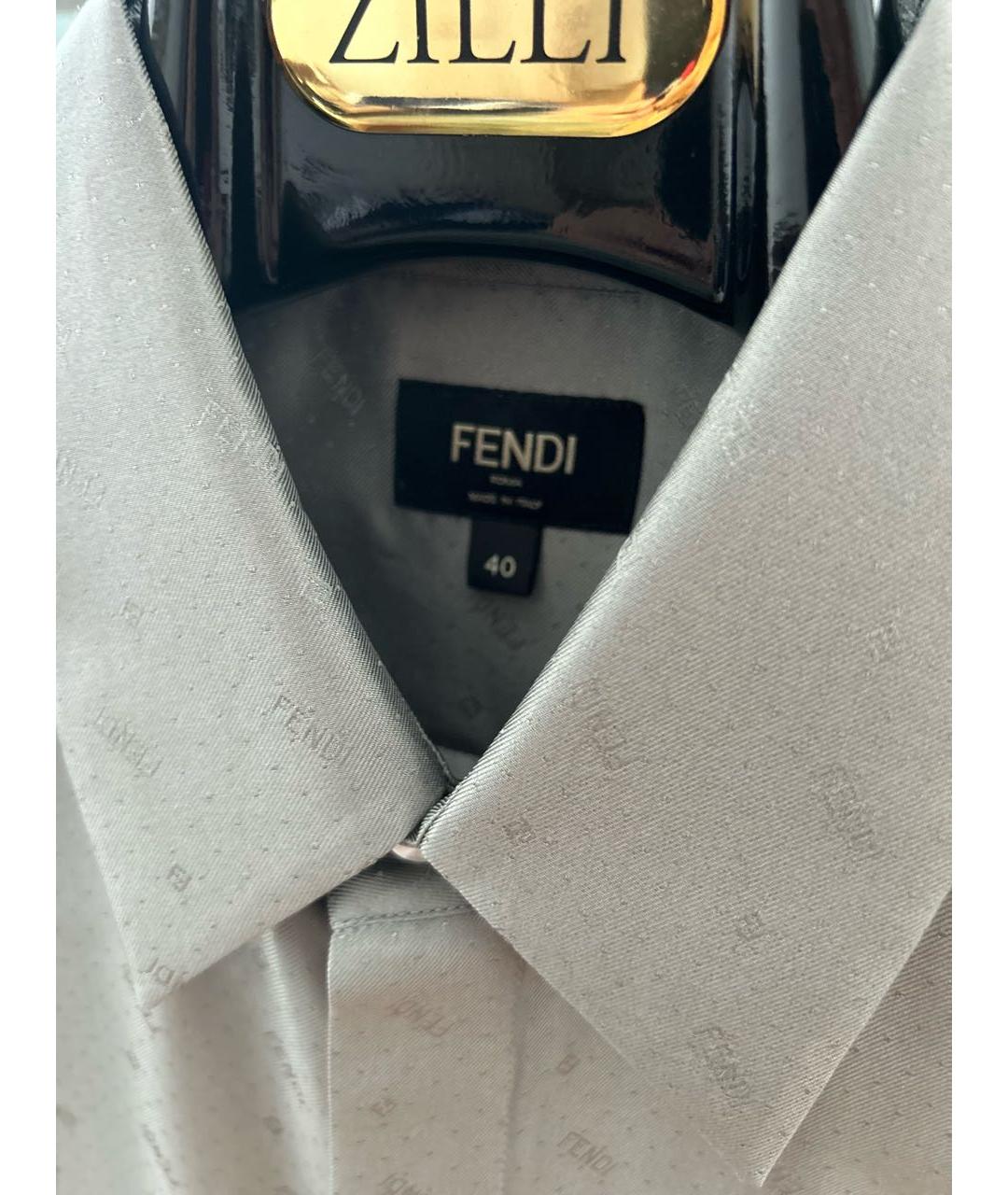 FENDI Серая шелковая кэжуал рубашка, фото 4