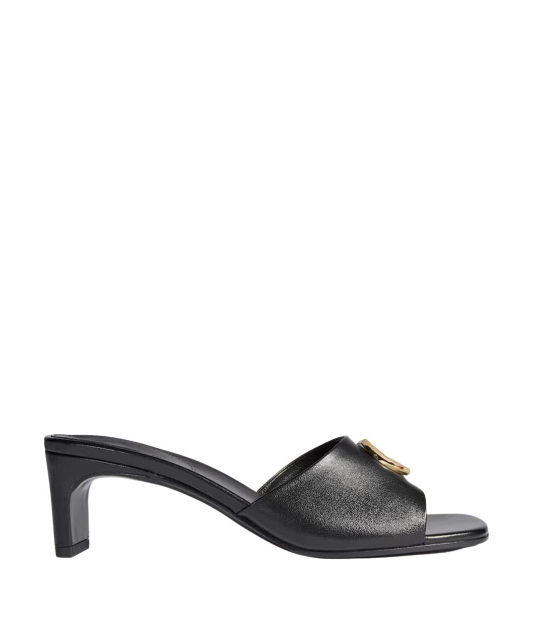 GUCCI Черные кожаные мюли, фото 1