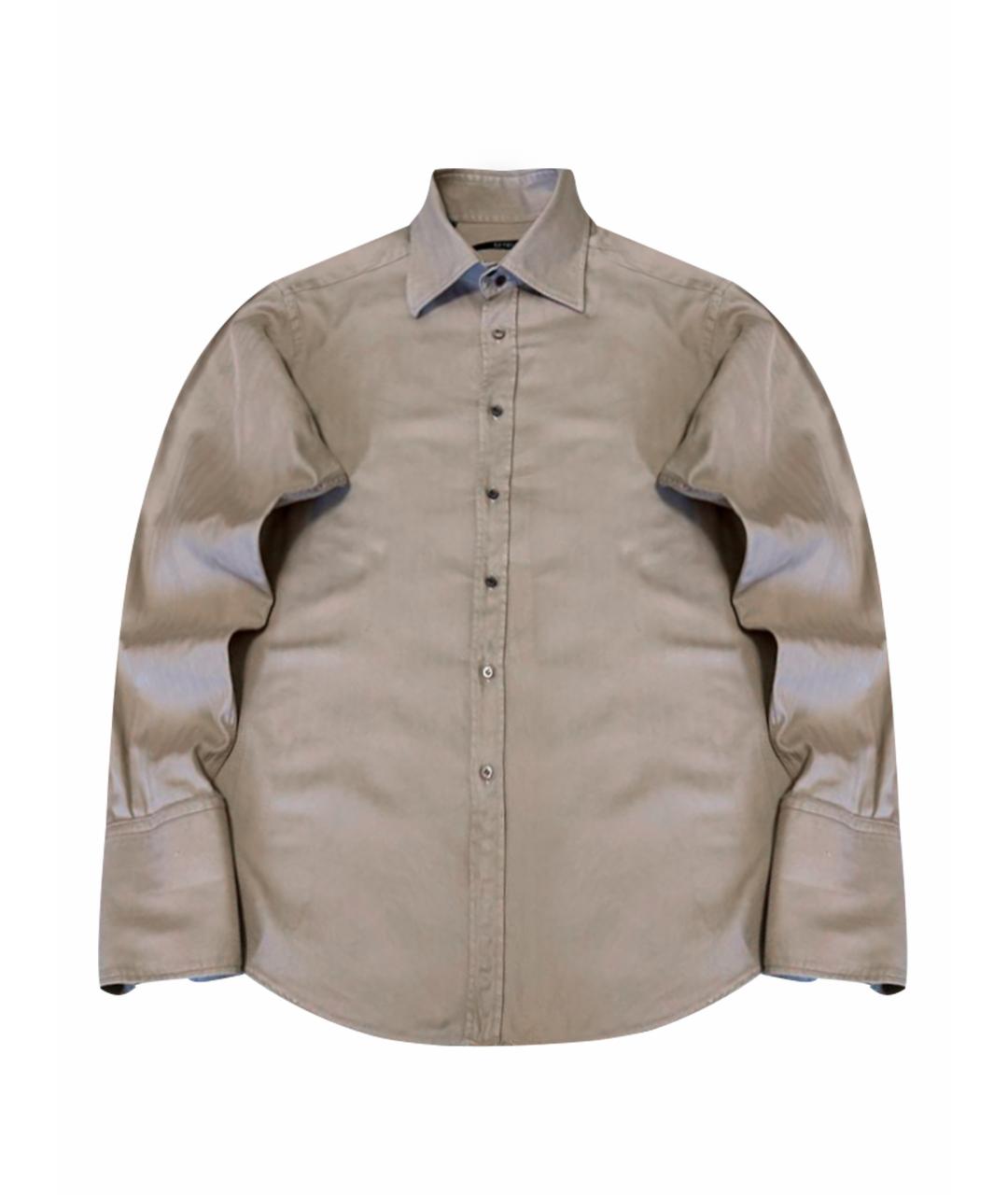 GUCCI Бежевая хлопковая классическая рубашка, фото 1