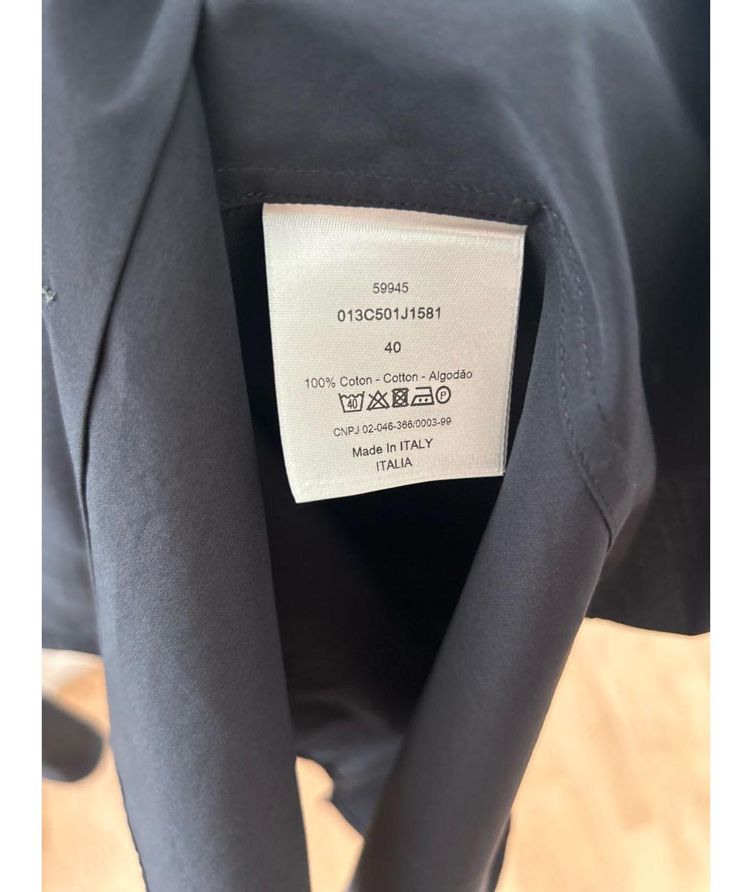 CHRISTIAN DIOR Черная хлопковая кэжуал рубашка, фото 4