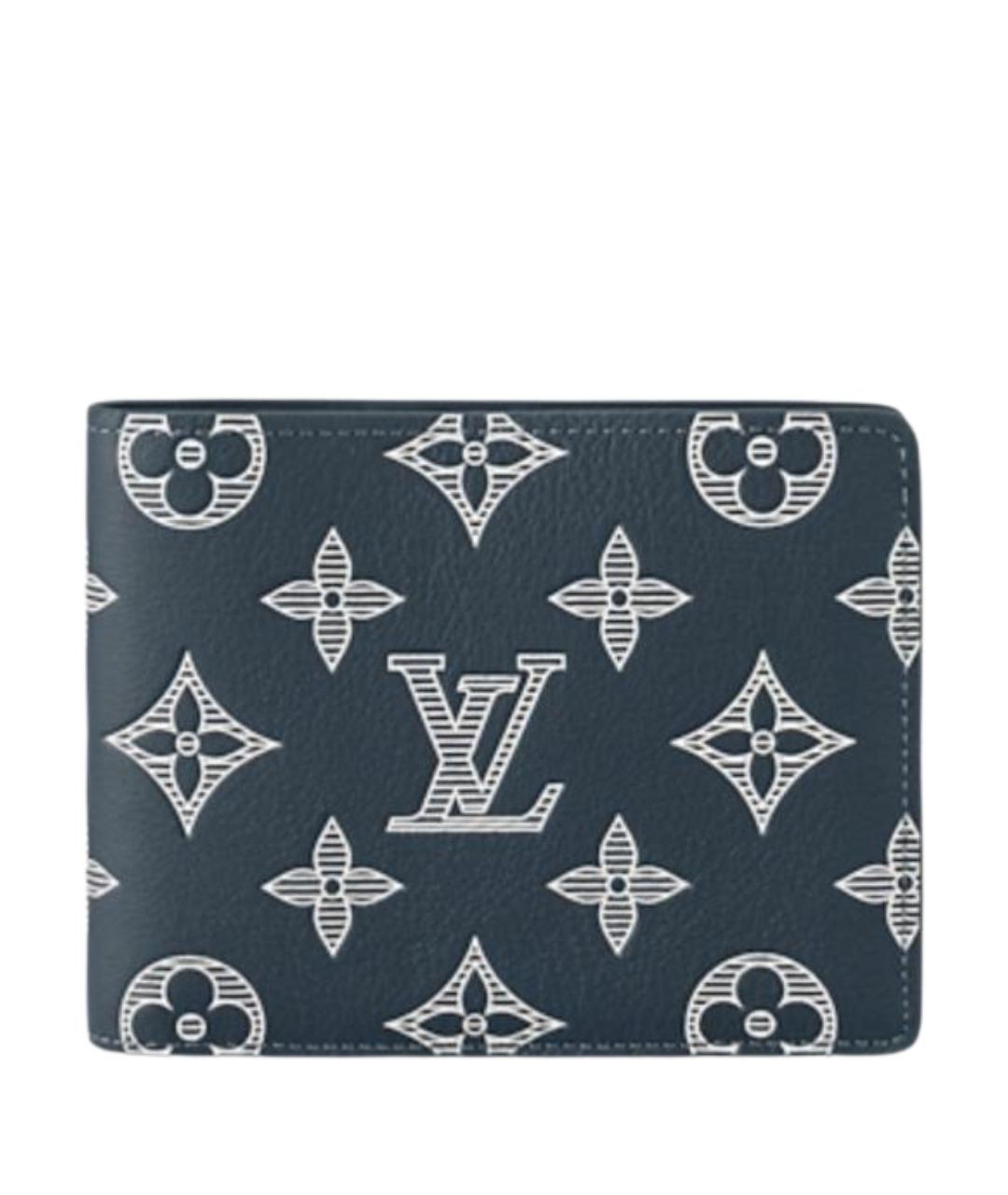 LOUIS VUITTON Темно-синий кожаный кошелек, фото 1