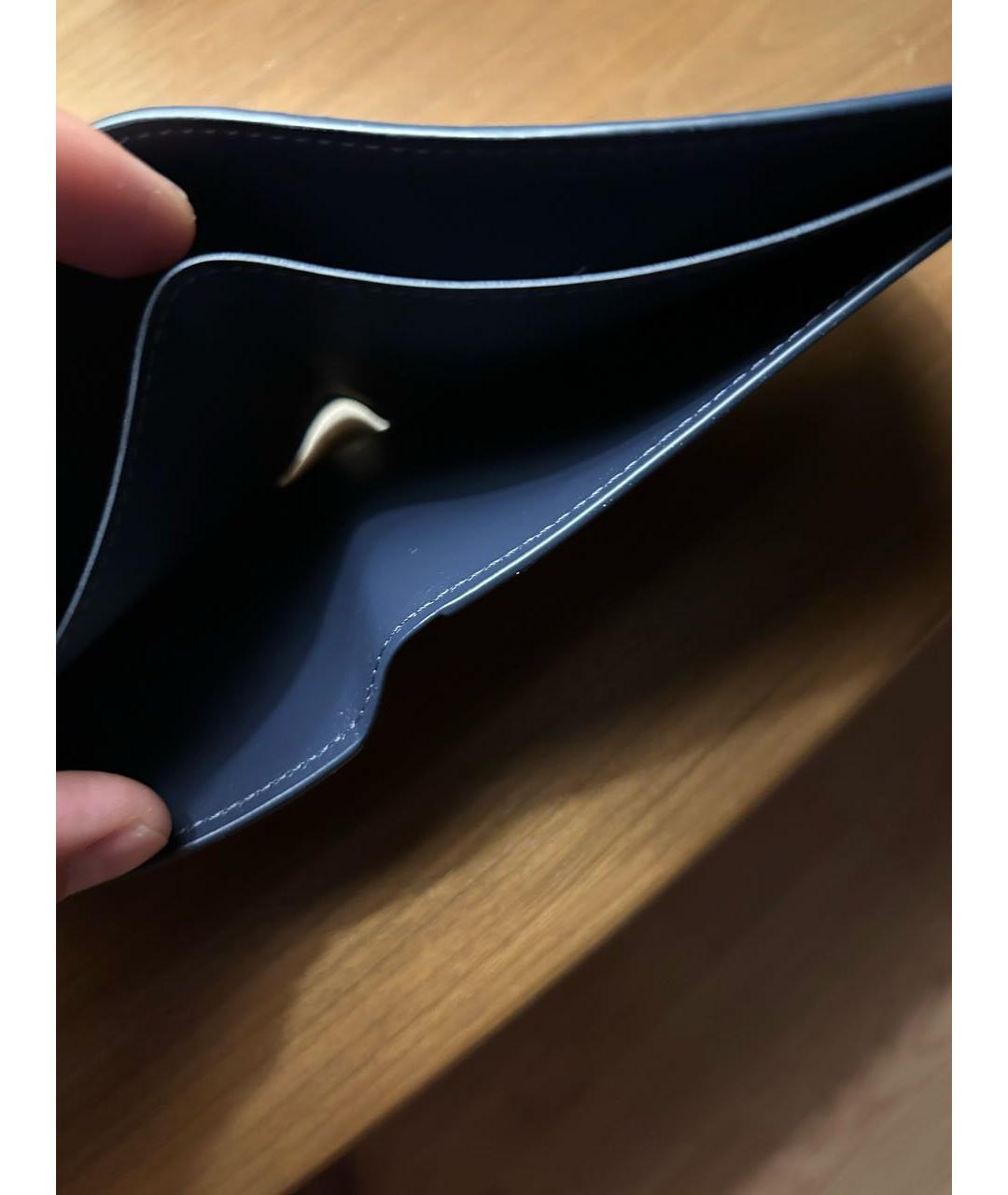 LOUIS VUITTON Темно-синий кожаный кошелек, фото 6