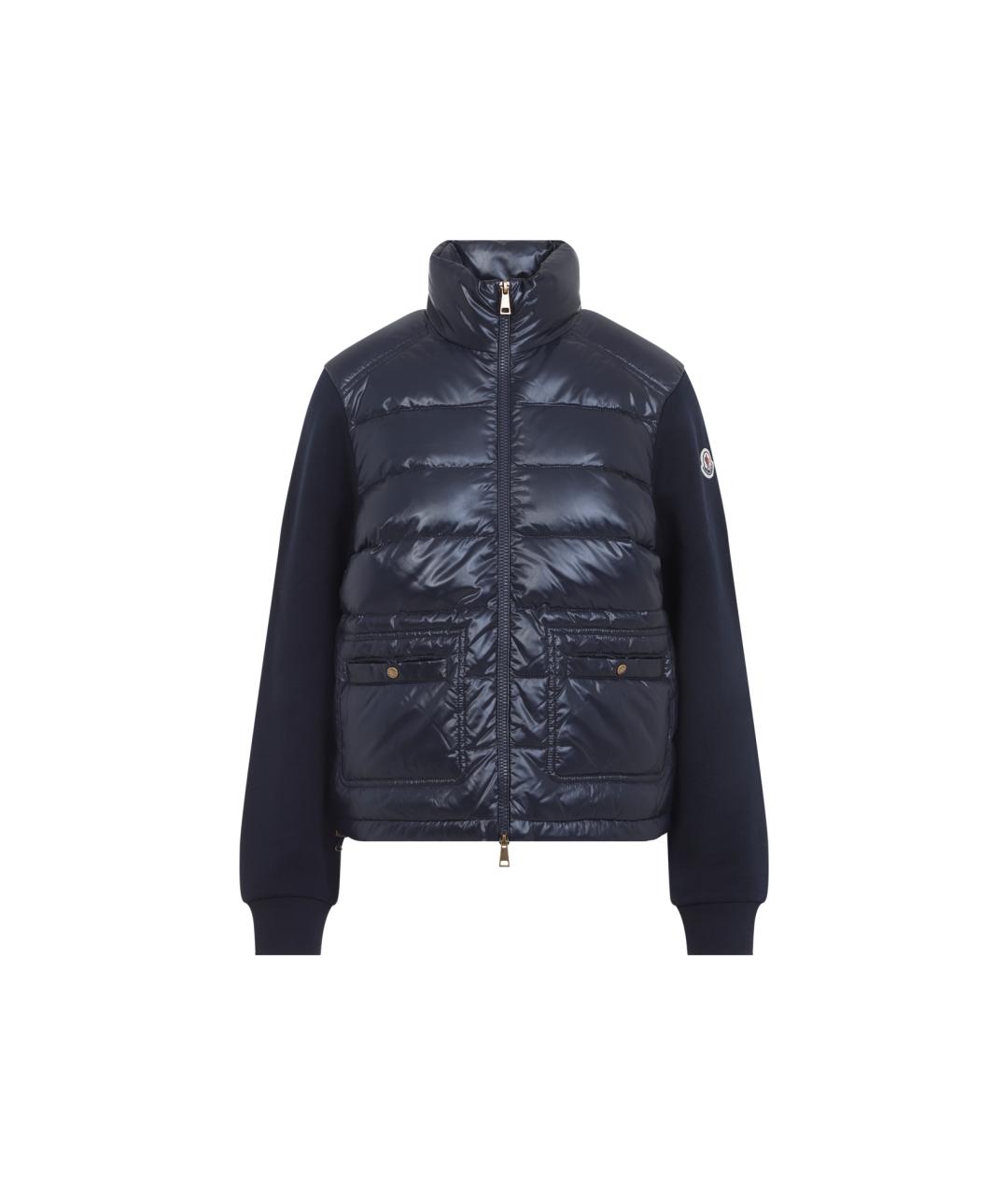 MONCLER Темно-синяя полиамидовая куртка, фото 1