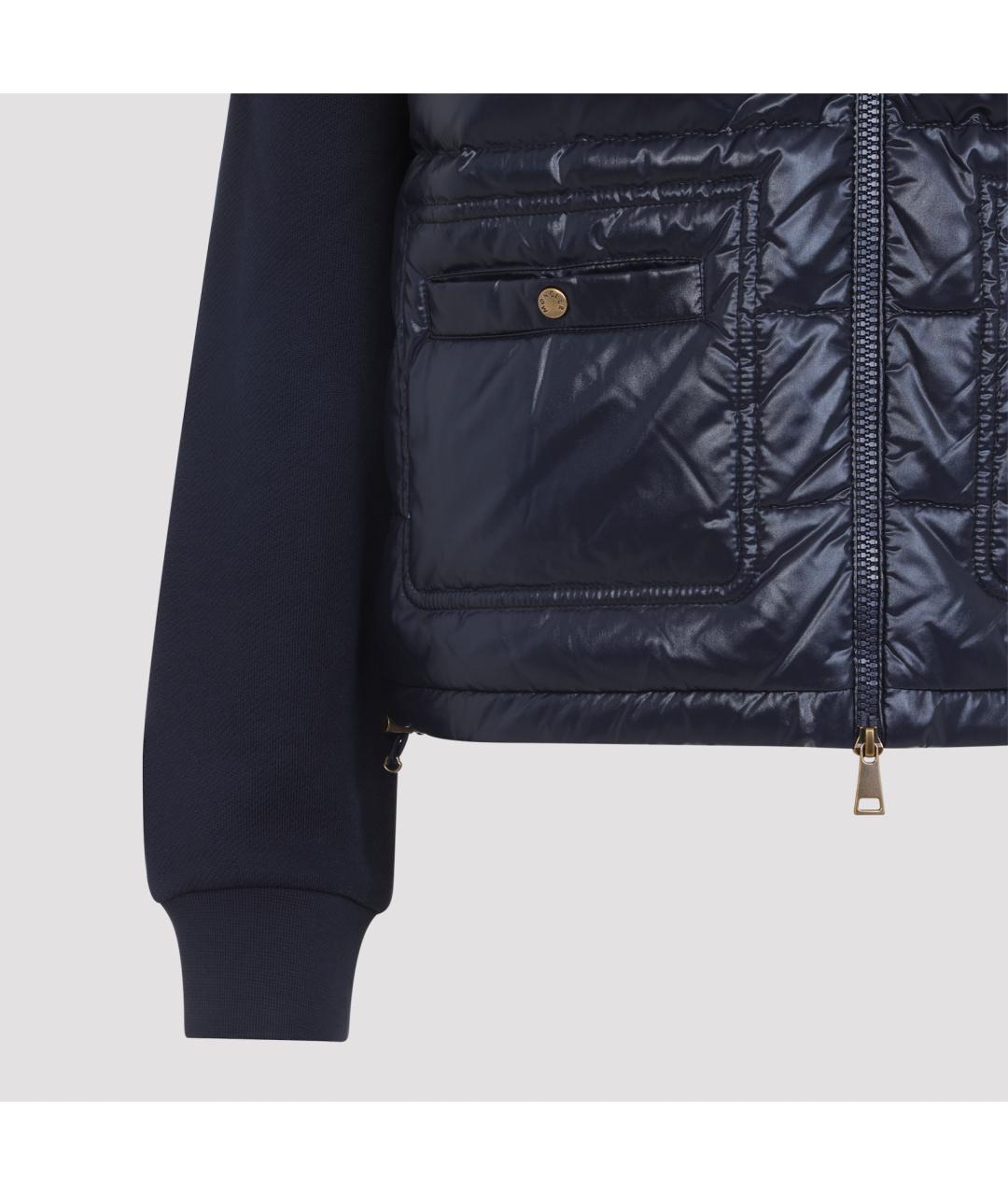 MONCLER Темно-синяя полиамидовая куртка, фото 4