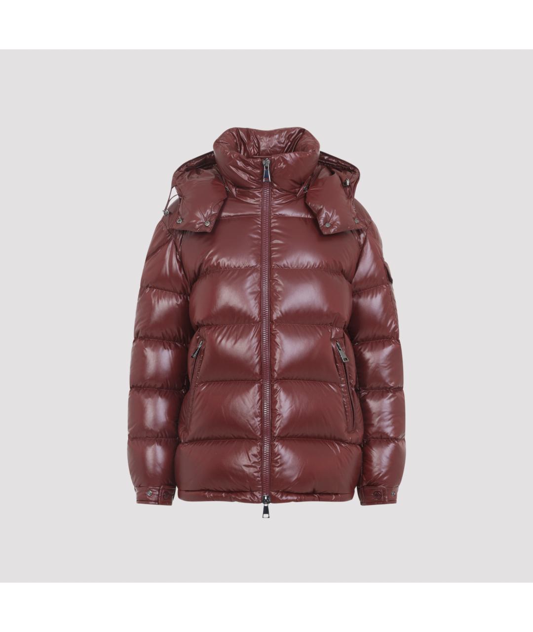 MONCLER Красный полиамидовый пуховик, фото 2