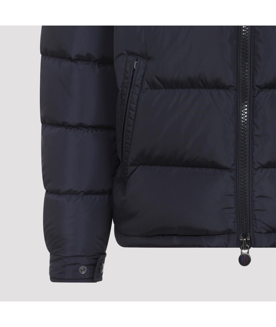 MONCLER Темно-синий полиамидовый пуховик, фото 4