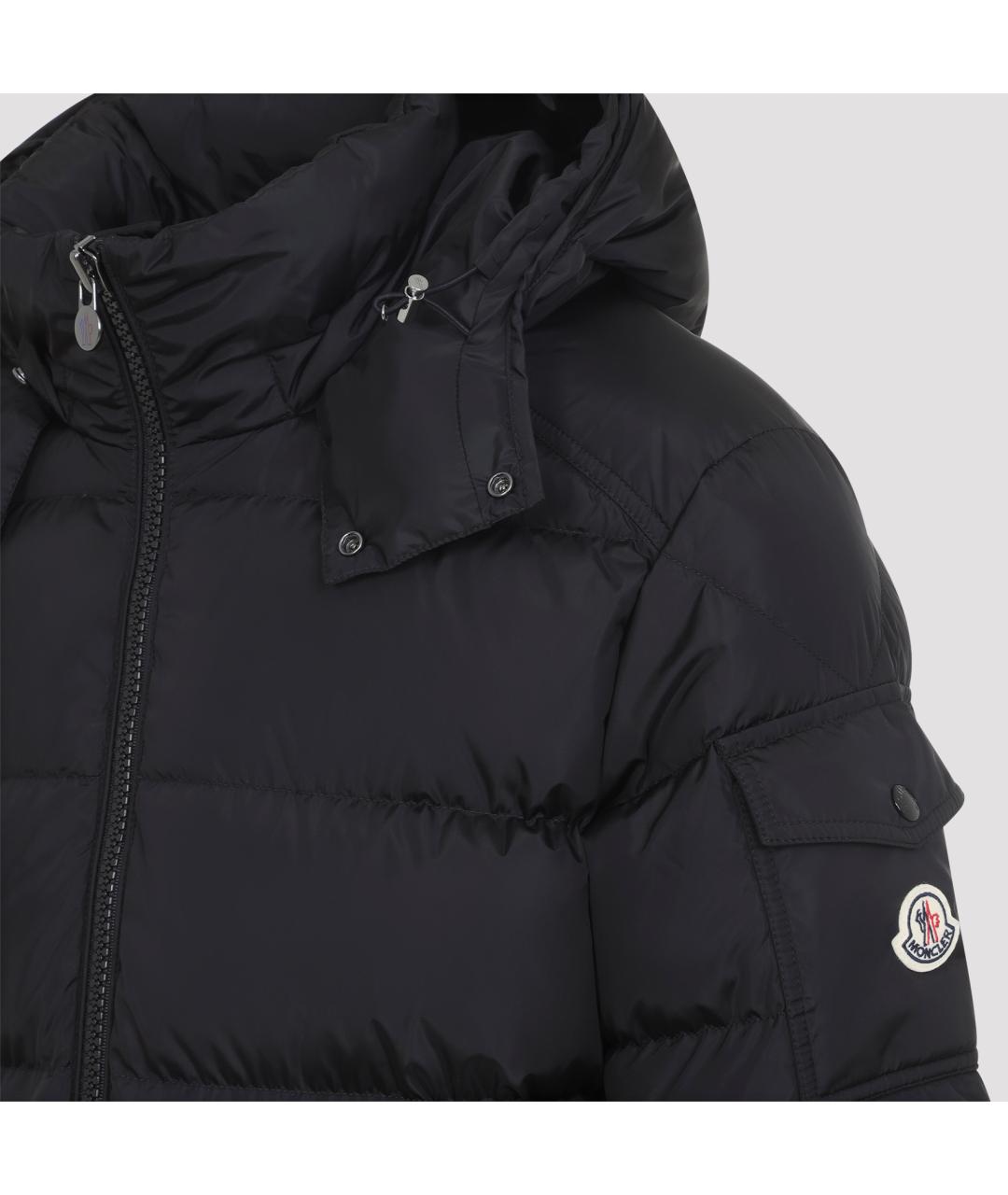 MONCLER Черный полиамидовый пуховик, фото 5