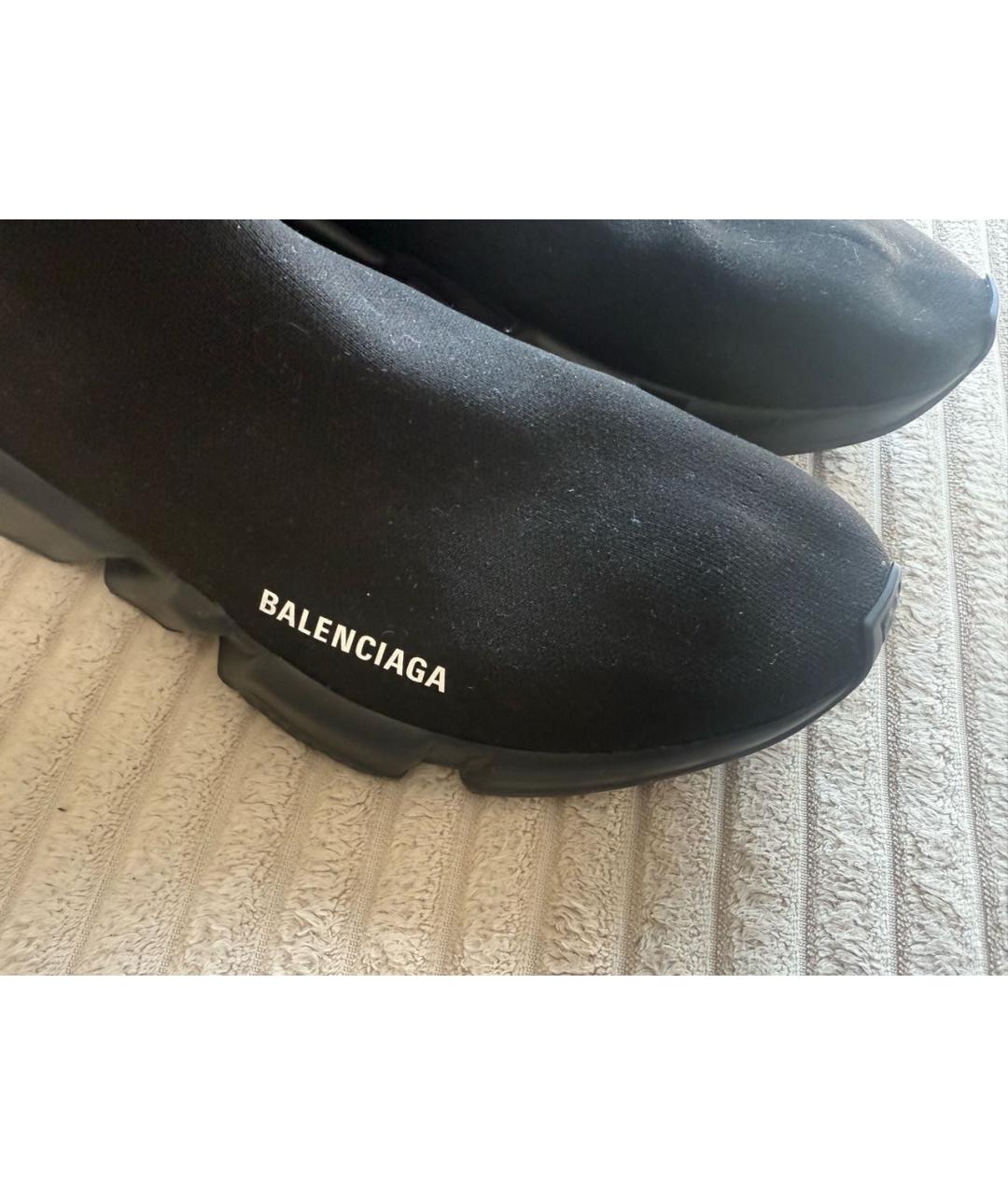 BALENCIAGA Черные текстильные высокие кроссовки / кеды, фото 4