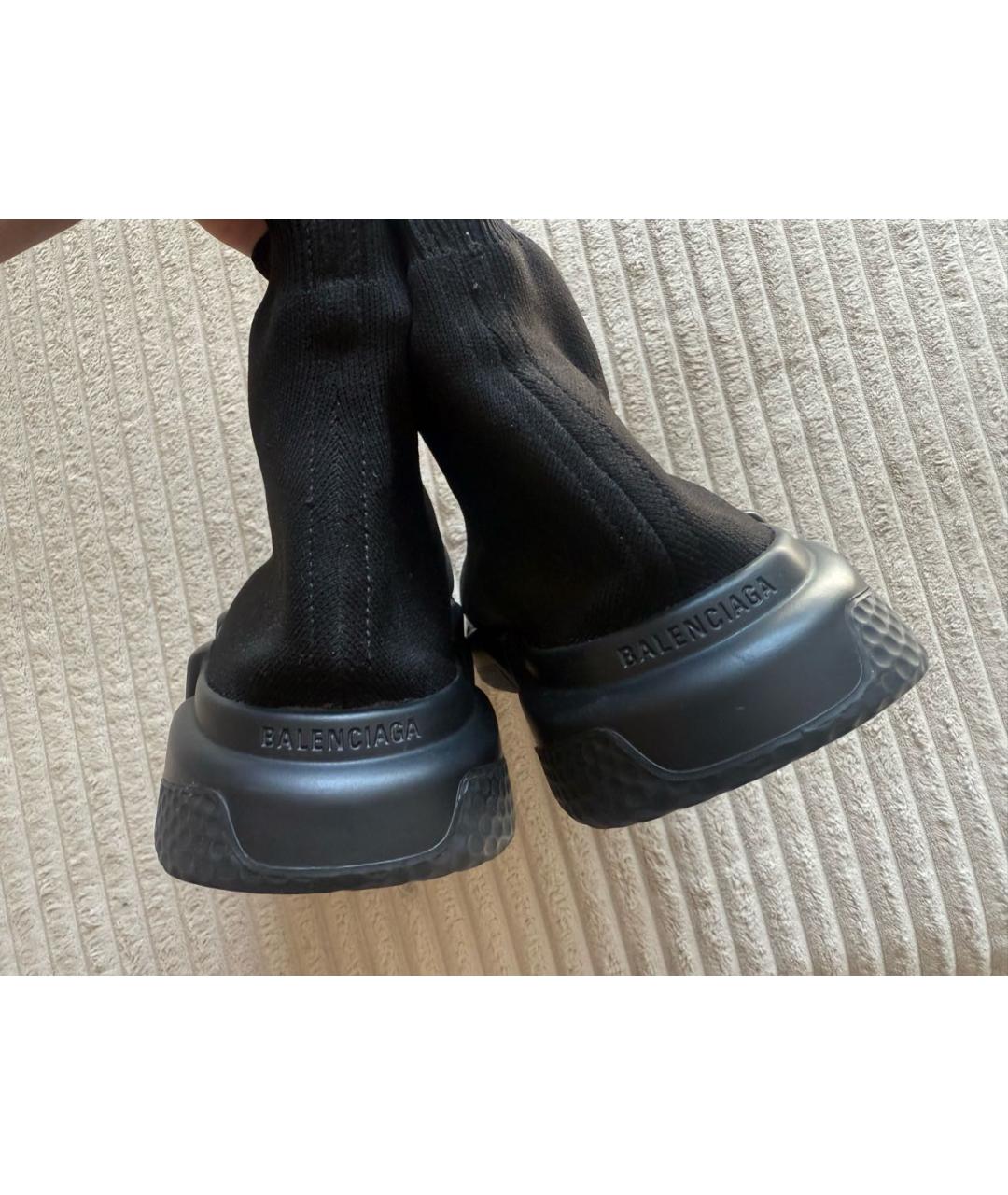 BALENCIAGA Черные текстильные высокие кроссовки / кеды, фото 6