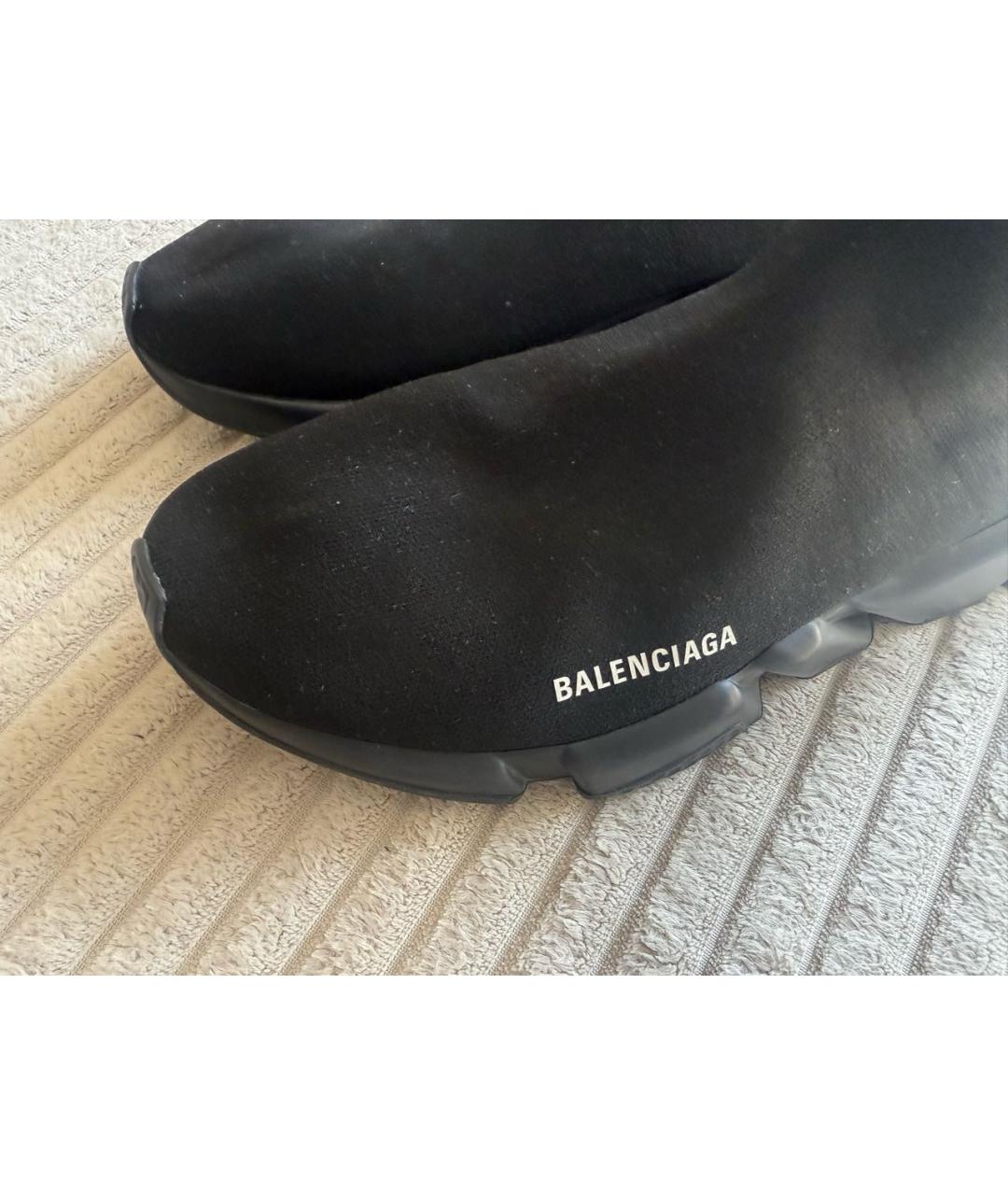BALENCIAGA Черные текстильные высокие кроссовки / кеды, фото 5